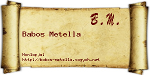 Babos Metella névjegykártya